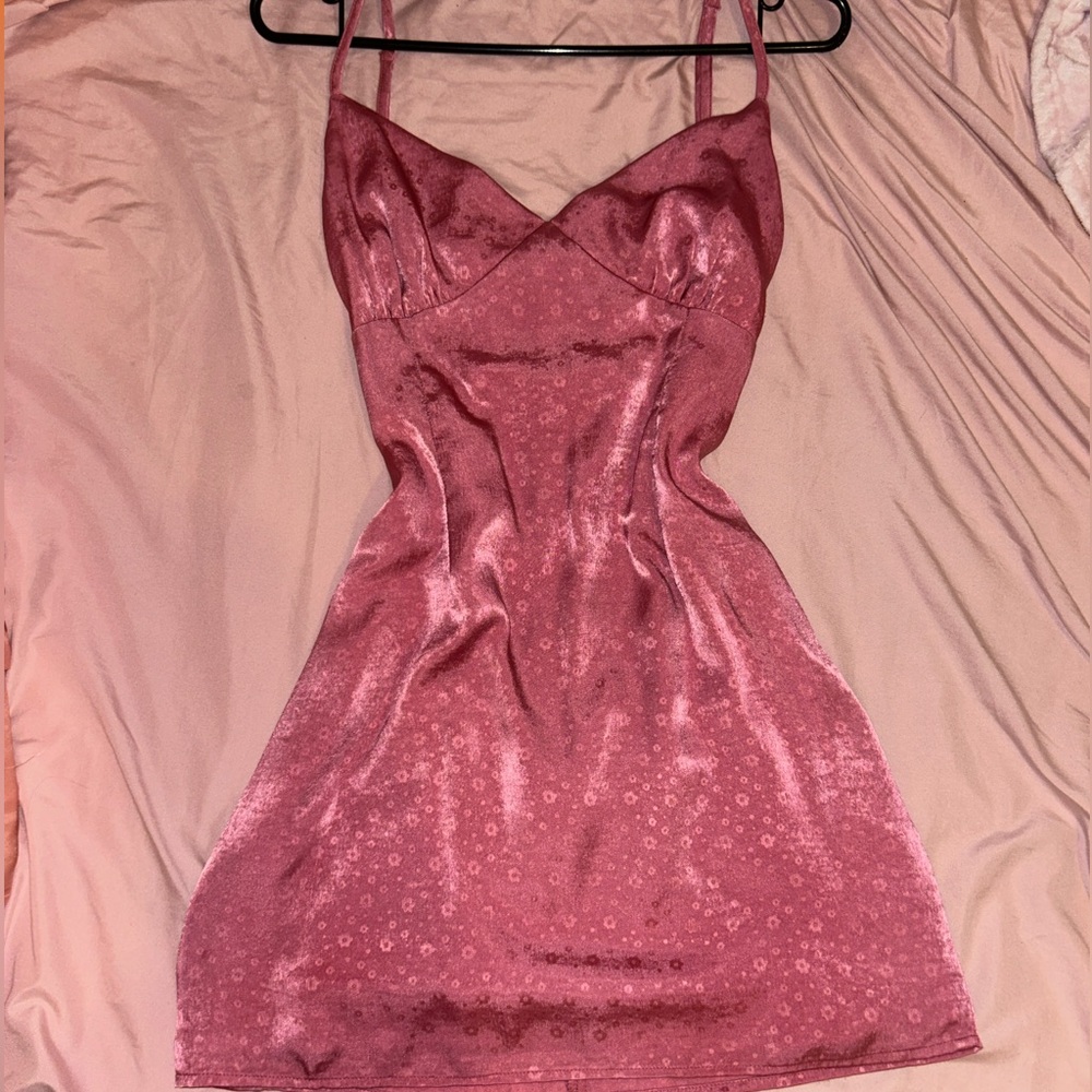 Blue blush pink dress 
Size small smooth silky material 
Worn once